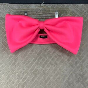 Julia By Love J Tube Top Womens S Neon Pink Bow Sleeveless Barbie Core Festival